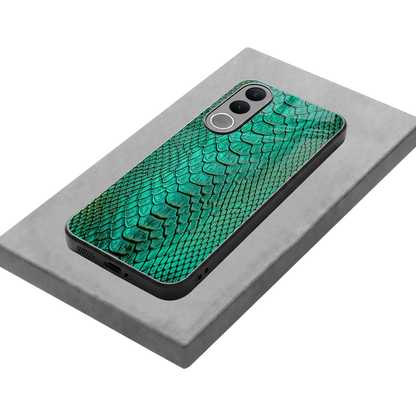 Croco Emerald stylish phone case for vivo v70 fe | glossy glass and slim fit