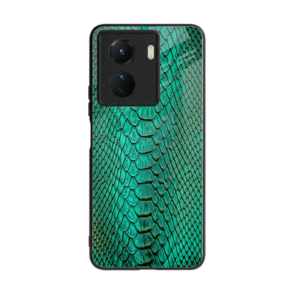 Croco Emerald back phone cover | glass case for vivo y16