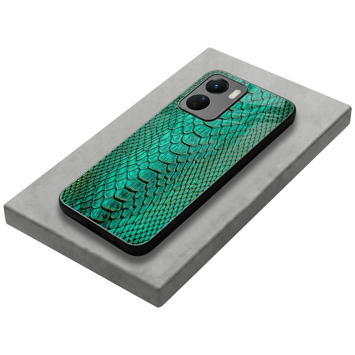 Croco Emerald stylish phone case for vivo y16 | glossy glass and slim fit