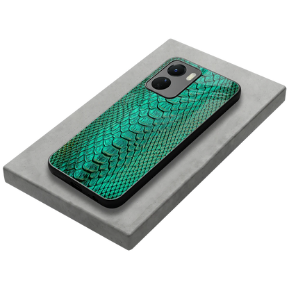 Croco Emerald stylish phone case for vivo y16 | glossy glass and slim fit