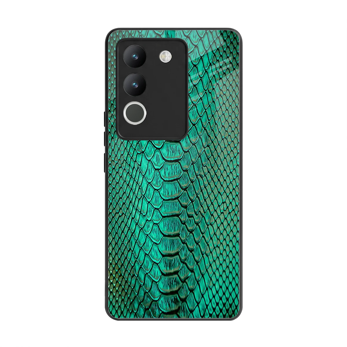 Croco Emerald back phone cover | glass case for vivo y200 5g