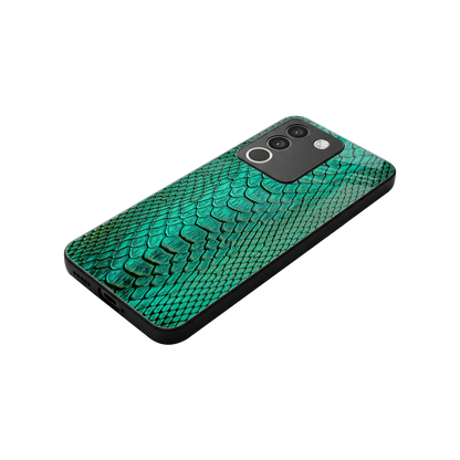 Croco Emerald stylish phone case for vivo y200 5g | glossy glass and slim fit