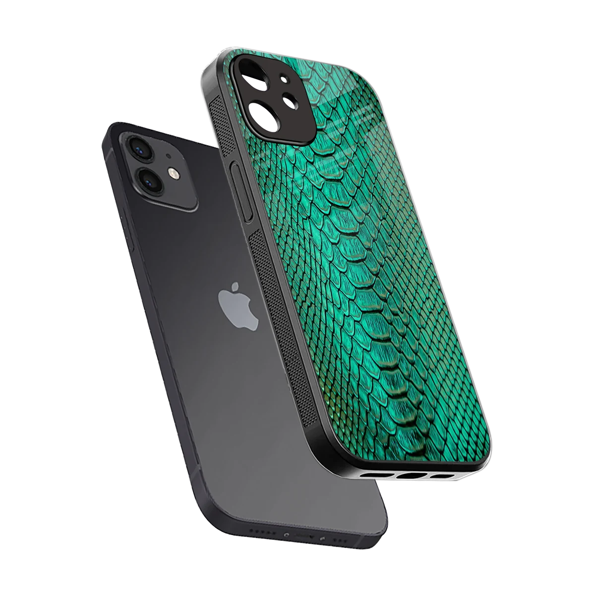 Croco Emerald sleek iphone 11 cover with tempered glass back and TPU edges