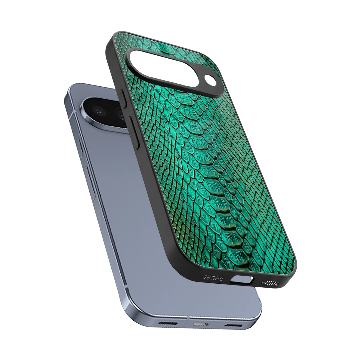 Croco Emerald sleek google pixel 10 cover with tempered glass back and TPU edges