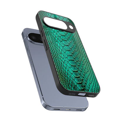Croco Emerald sleek google pixel 10 cover with tempered glass back and TPU edges