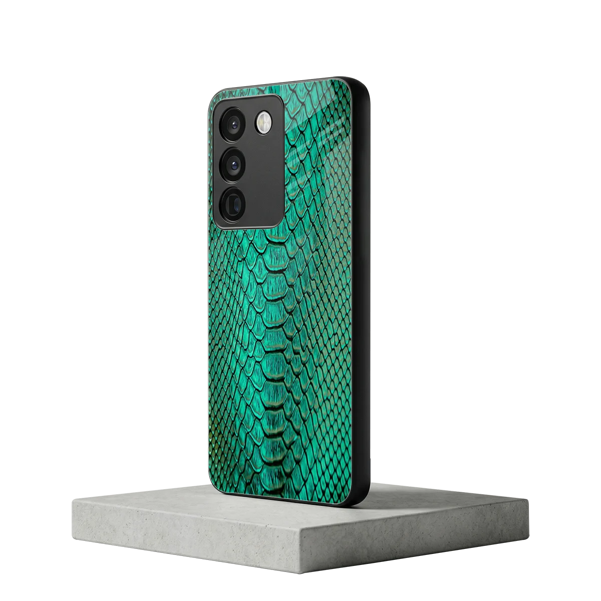 Croco Emerald vivo y200 5g mobile cover | shockproof glass phone case