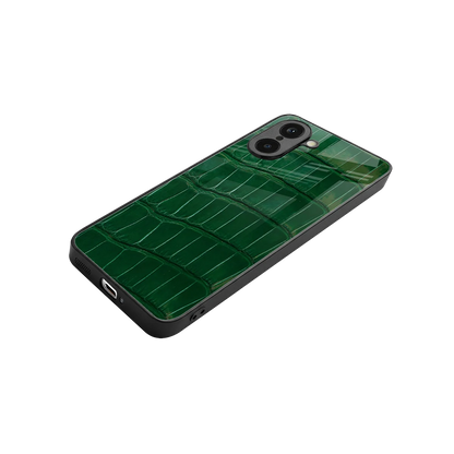 Croco Green stylish phone case for oneplus nord ce5 5g | glossy glass and slim fit