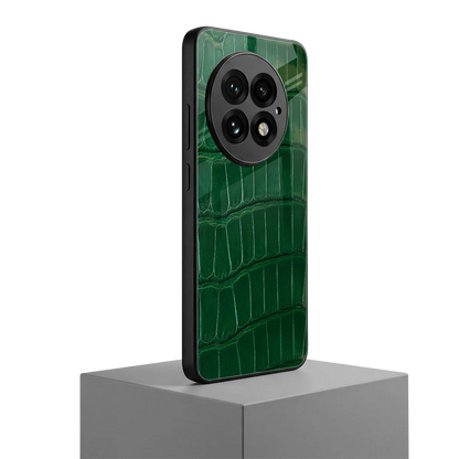Croco Green oneplus 13 mobile cover | shockproof glass phone case