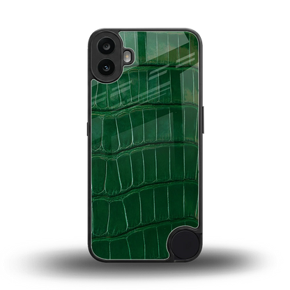 Croco Green back phone cover | glass case for cmf nothing phone 1