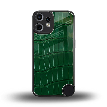 Croco Green back phone cover | glass case for cmf nothing phone 2 pro