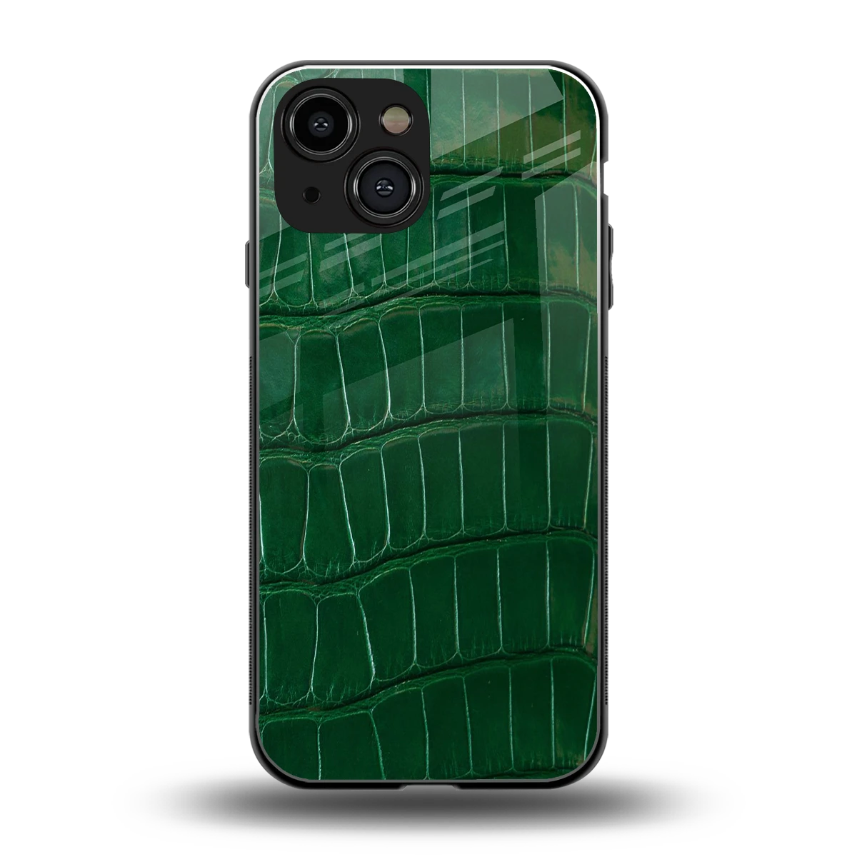 Croco Green back phone cover | glass case for iphone 13 mini