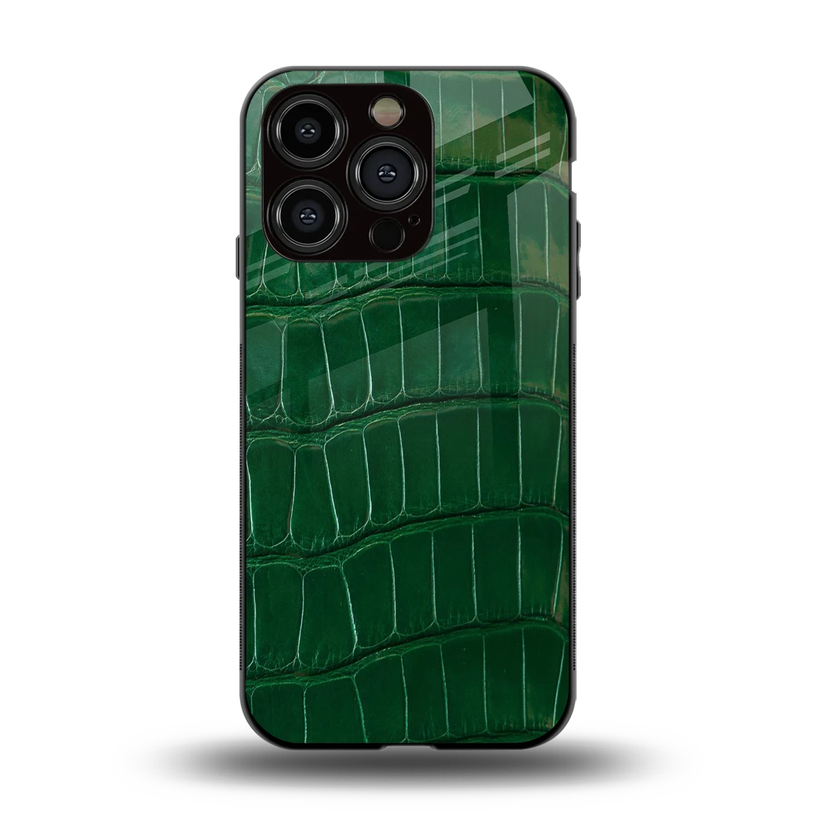 Croco Green back phone cover | glass case for iphone 13 pro