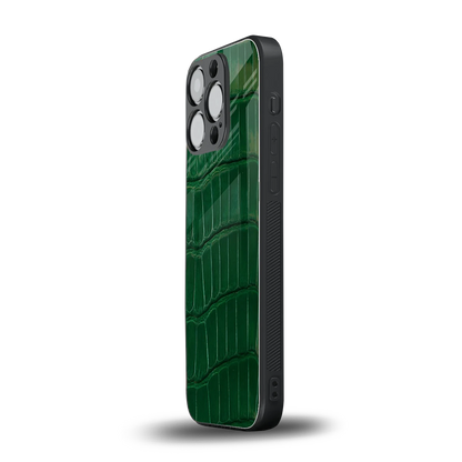 Croco Green iphone 13 pro mobile cover | shockproof glass phone case