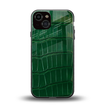 Croco Green back phone cover | glass case for iphone 14