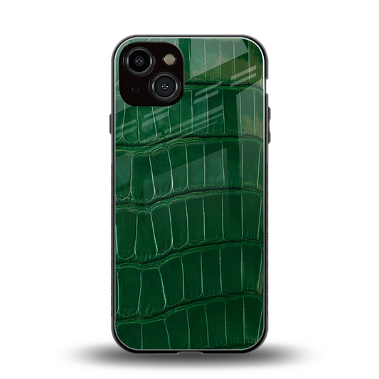 Croco Green back phone cover | glass case for iphone 14