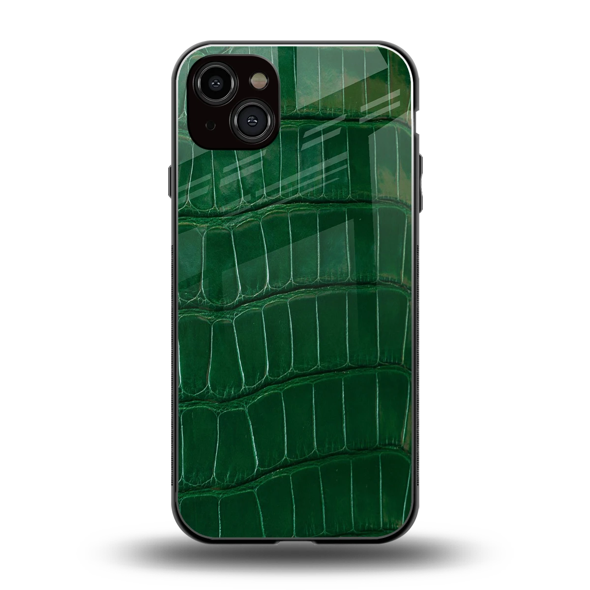 Croco Green back phone cover | glass case for iphone 14 plus