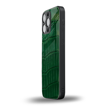 Croco Green iphone 15 pro max mobile cover | shockproof glass phone case