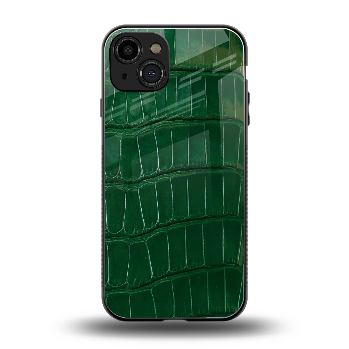 Croco Green back phone cover | glass case for iphone 15