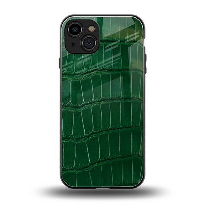 Croco Green back phone cover | glass case for iphone 15