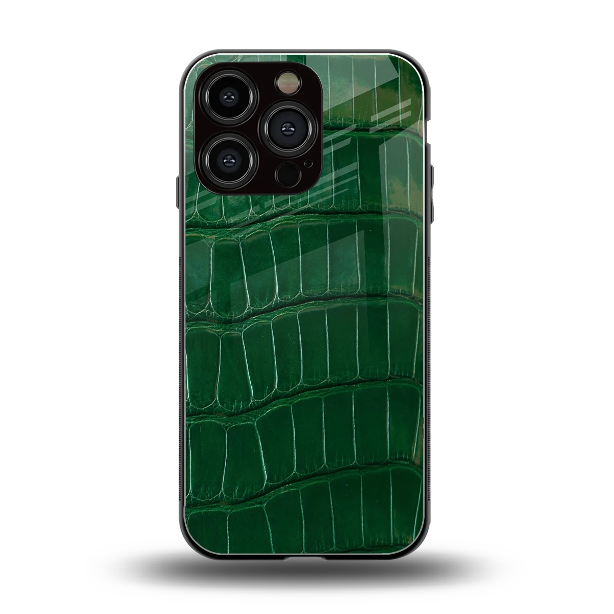 Croco Green back phone cover | glass case for iphone 16 pro