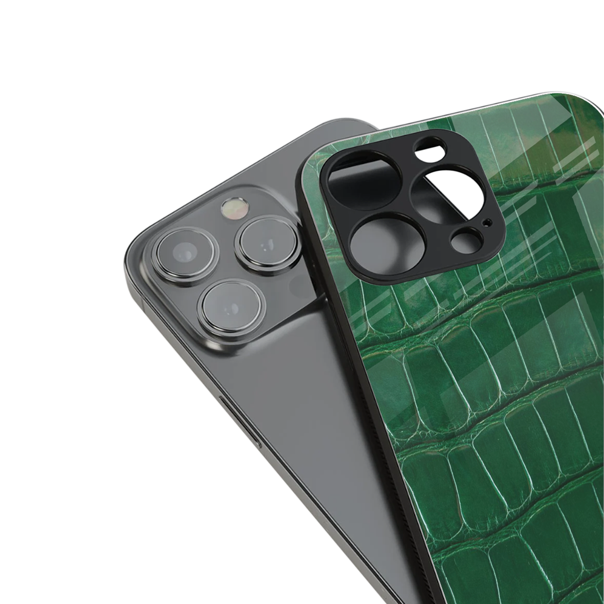 Croco Green Phone Case for Iphone 16 | Glass Case