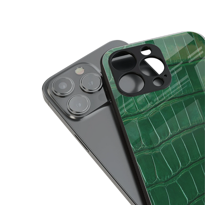 Croco Green Phone Case for Iphone 16 | Glass Case