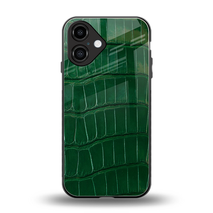 Croco Green Phone Case for Iphone 16 | Glass Case