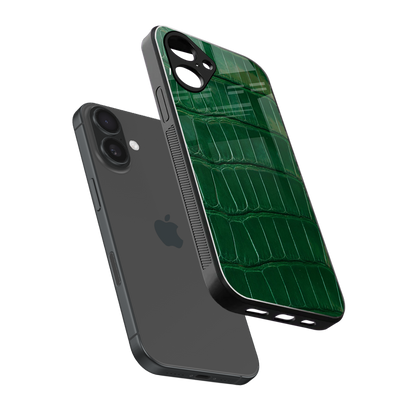 Croco Green Phone Case for Iphone 16 | Glass Case
