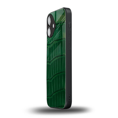 Croco Green Phone Case for Iphone 16 | Glass Case