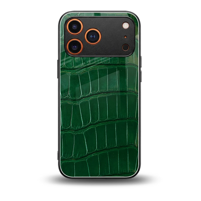 Croco Green back phone cover | glass case for iphone 17 pro