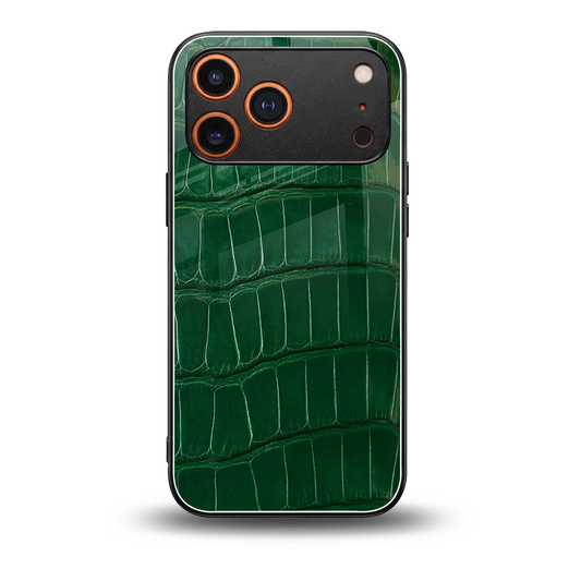 Croco Green back phone cover | glass case for iphone 17 pro max