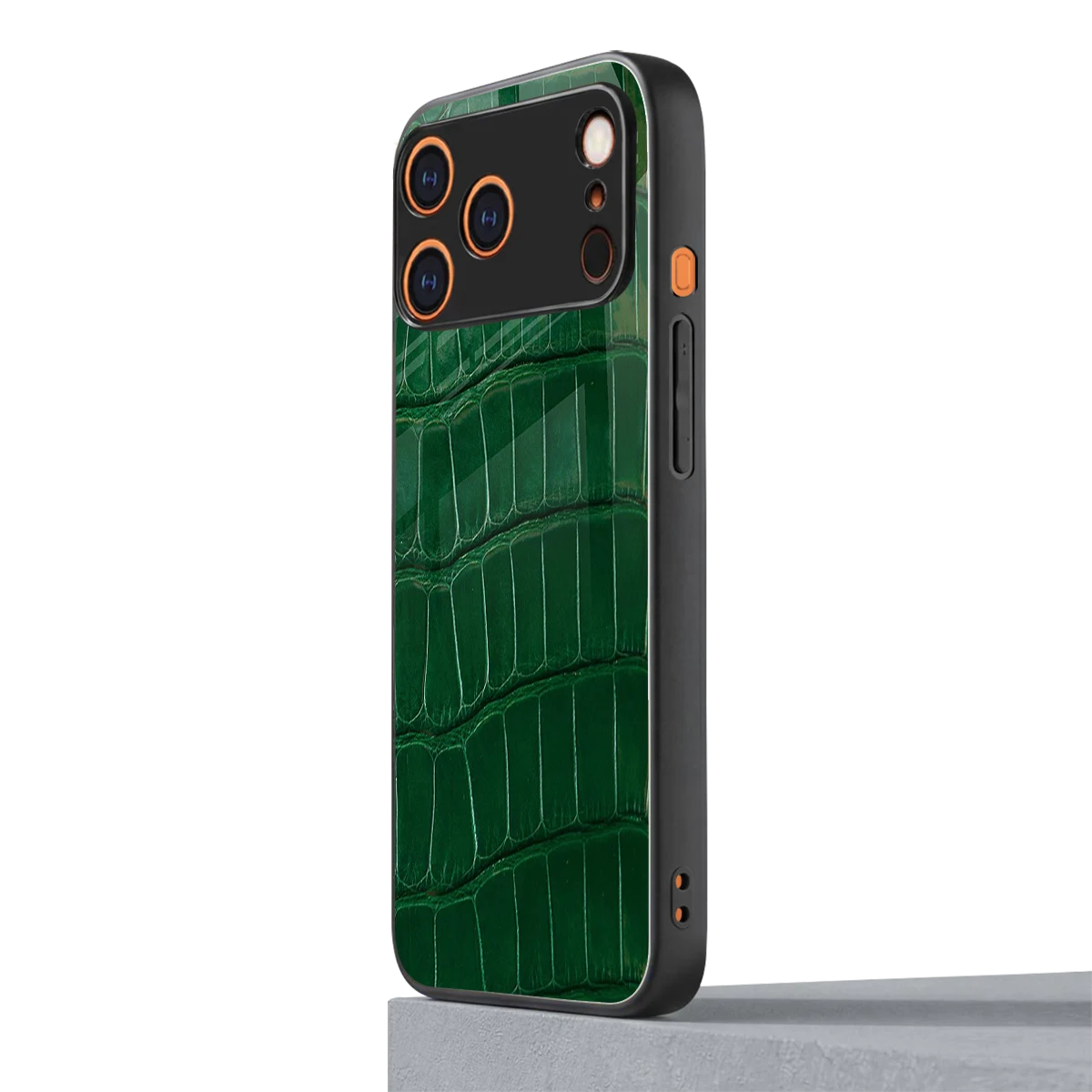 Croco Green iphone 17 pro mobile cover | shockproof glass phone case