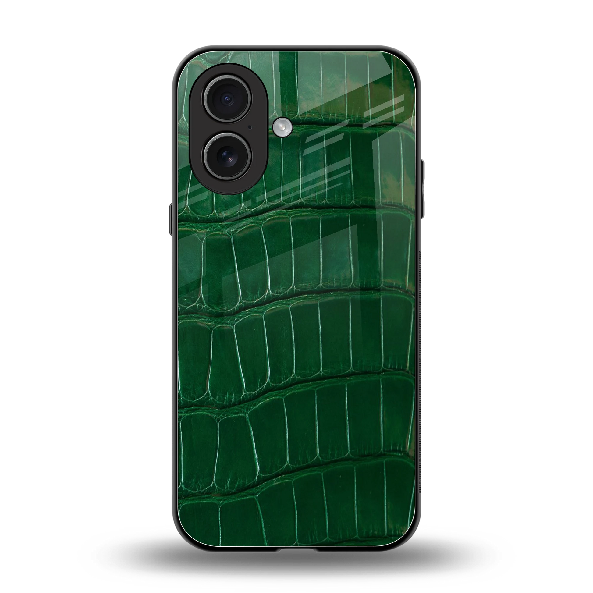Croco Green back phone cover | glass case for iphone 17