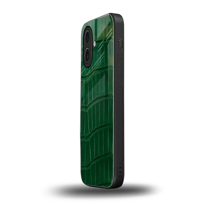 Croco Green iphone 17 mobile cover | shockproof glass phone case
