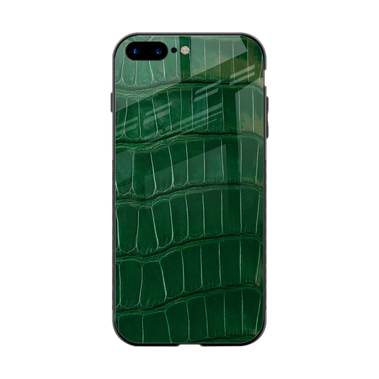 Croco Green back phone cover | glass case for iphone 7 plus