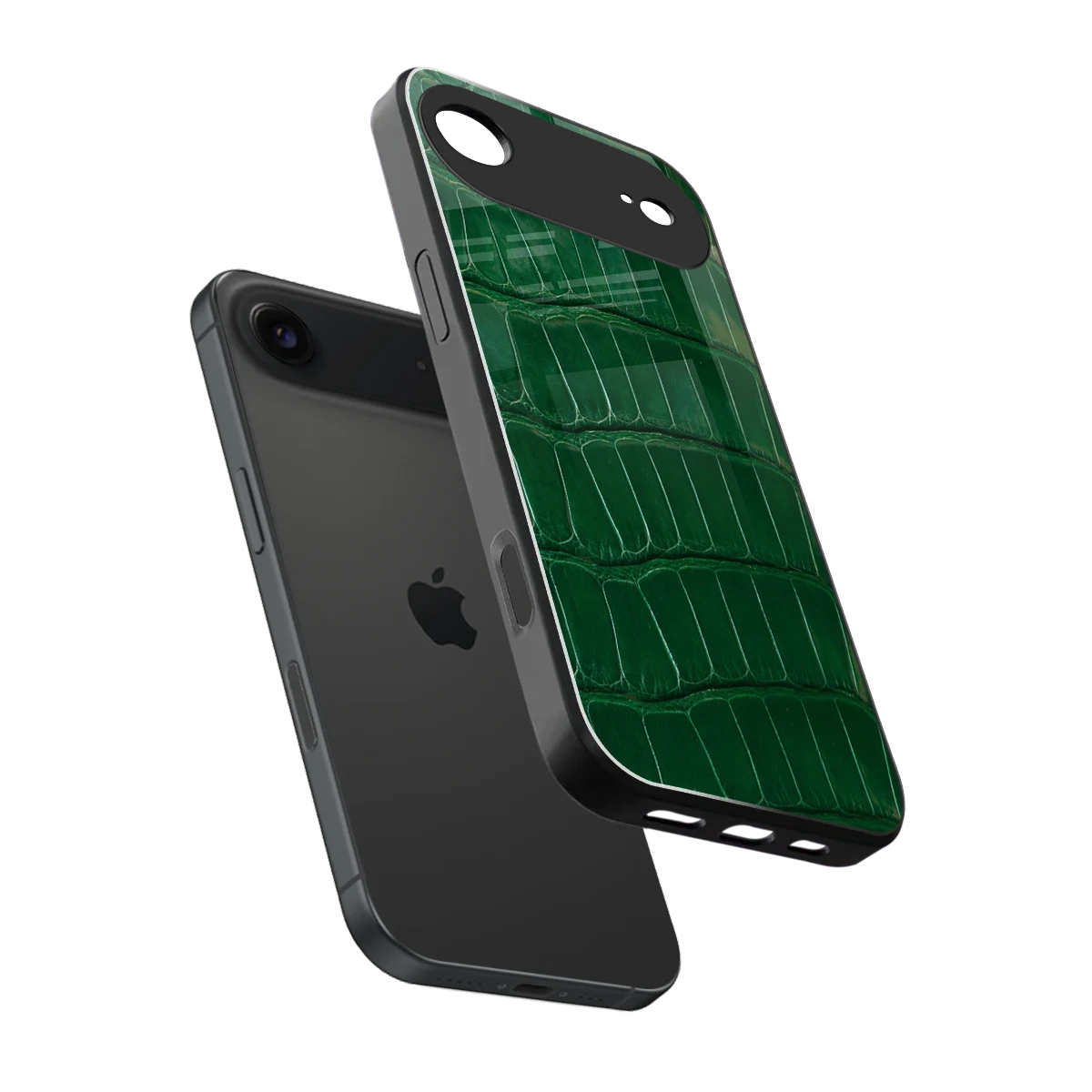 Croco Green sleek iphone air cover with tempered glass back and TPU edges