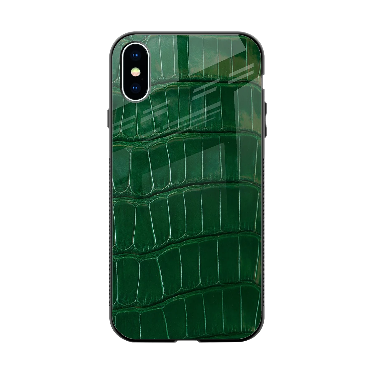 Croco Green back phone cover | glass case for iphone x