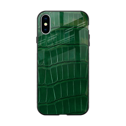 Croco Green back phone cover | glass case for iphone xs