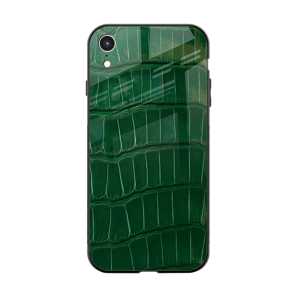 Croco Green back phone cover | glass case for iphone xr