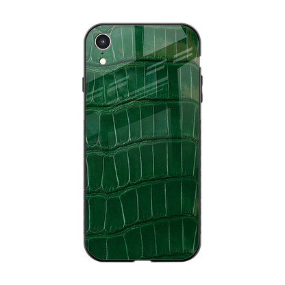 Croco Green back phone cover | glass case for iphone xr