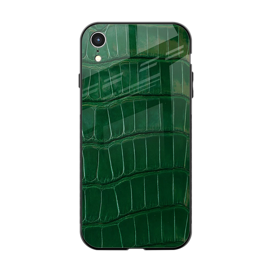 Croco Green back phone cover | glass case for iphone xr
