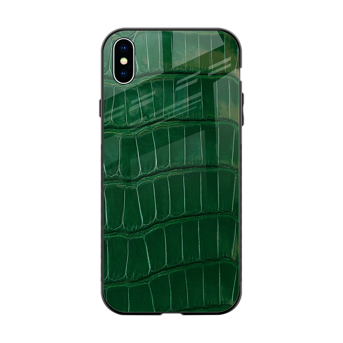 Croco Green back phone cover | glass case for iphone xs max