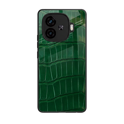 Croco Green back phone cover | glass case for iqoo neo 10r 5g