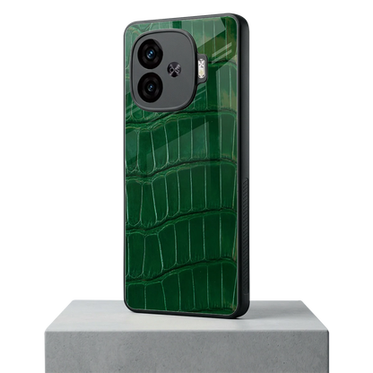Croco Green iqoo neo 10r 5g mobile cover | shockproof glass phone case