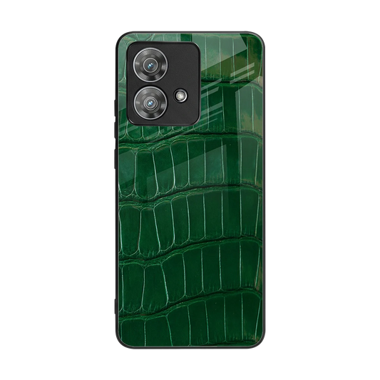 Croco Green back phone cover | glass case for motorola edge 40 neo 5g