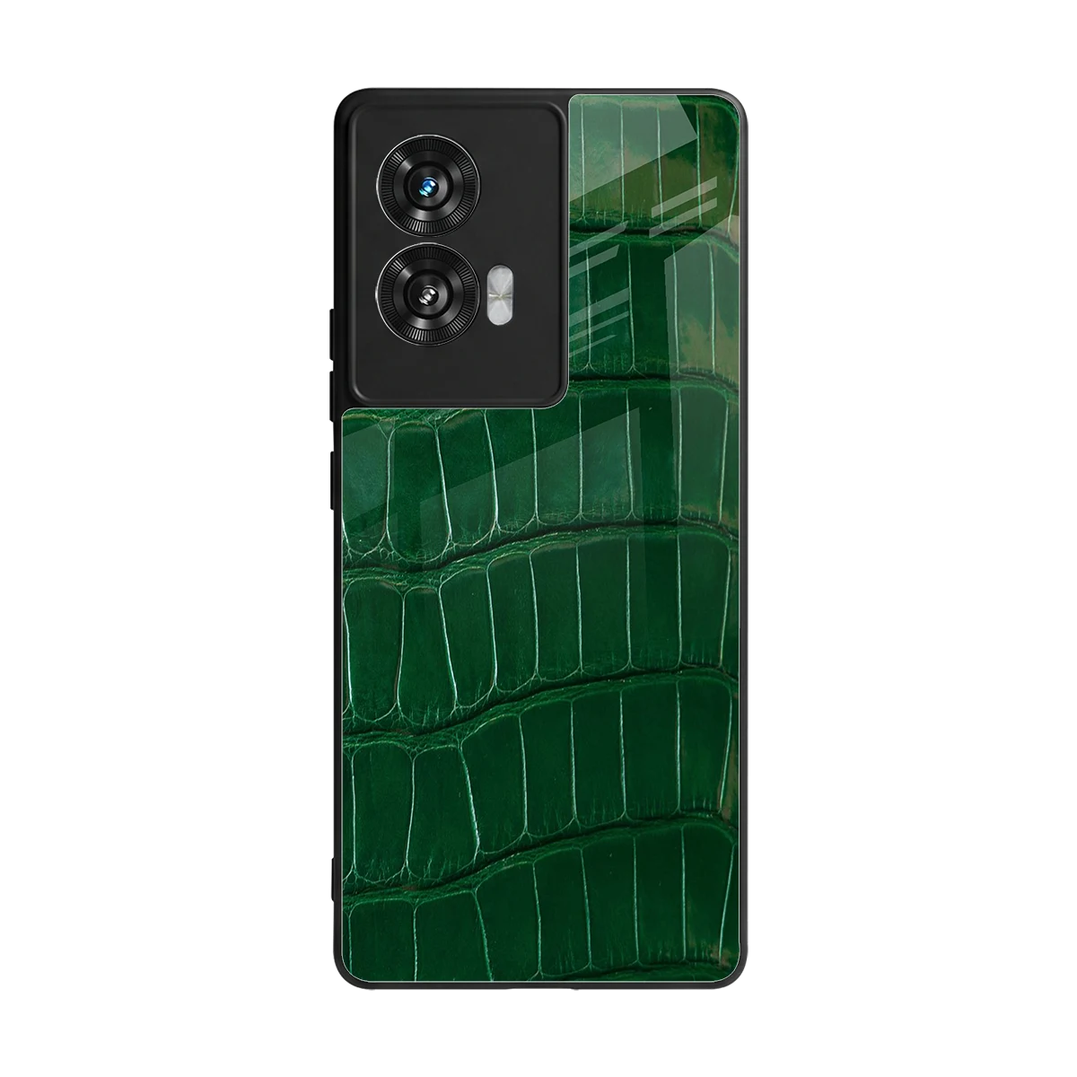 Croco Green back phone cover | glass case for motorola edge 50 fusion