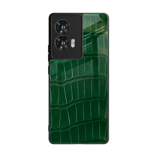 Croco Green back phone cover | glass case for motorola edge 50 fusion