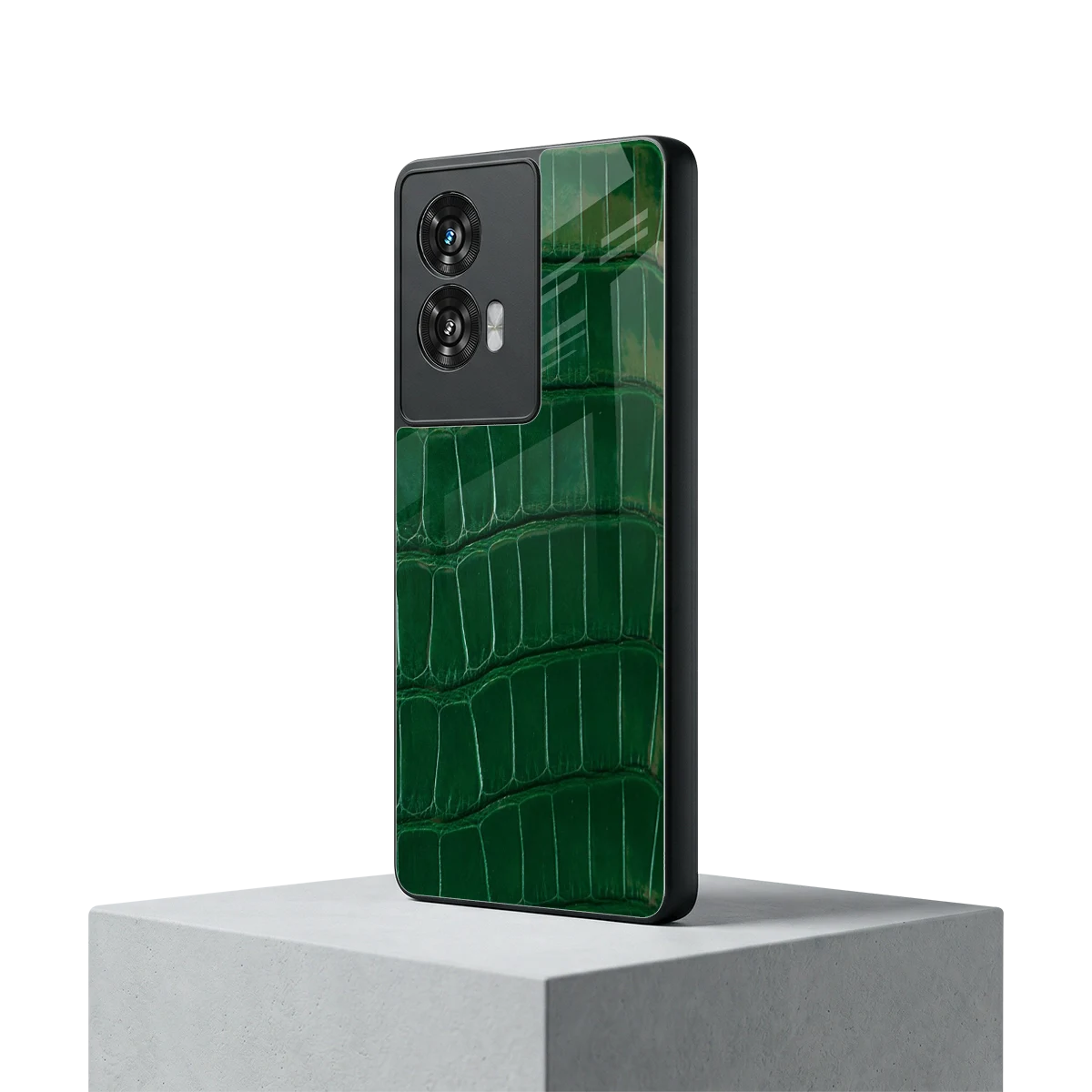 Croco Green motorola edge 50 fusion mobile cover | shockproof glass phone case