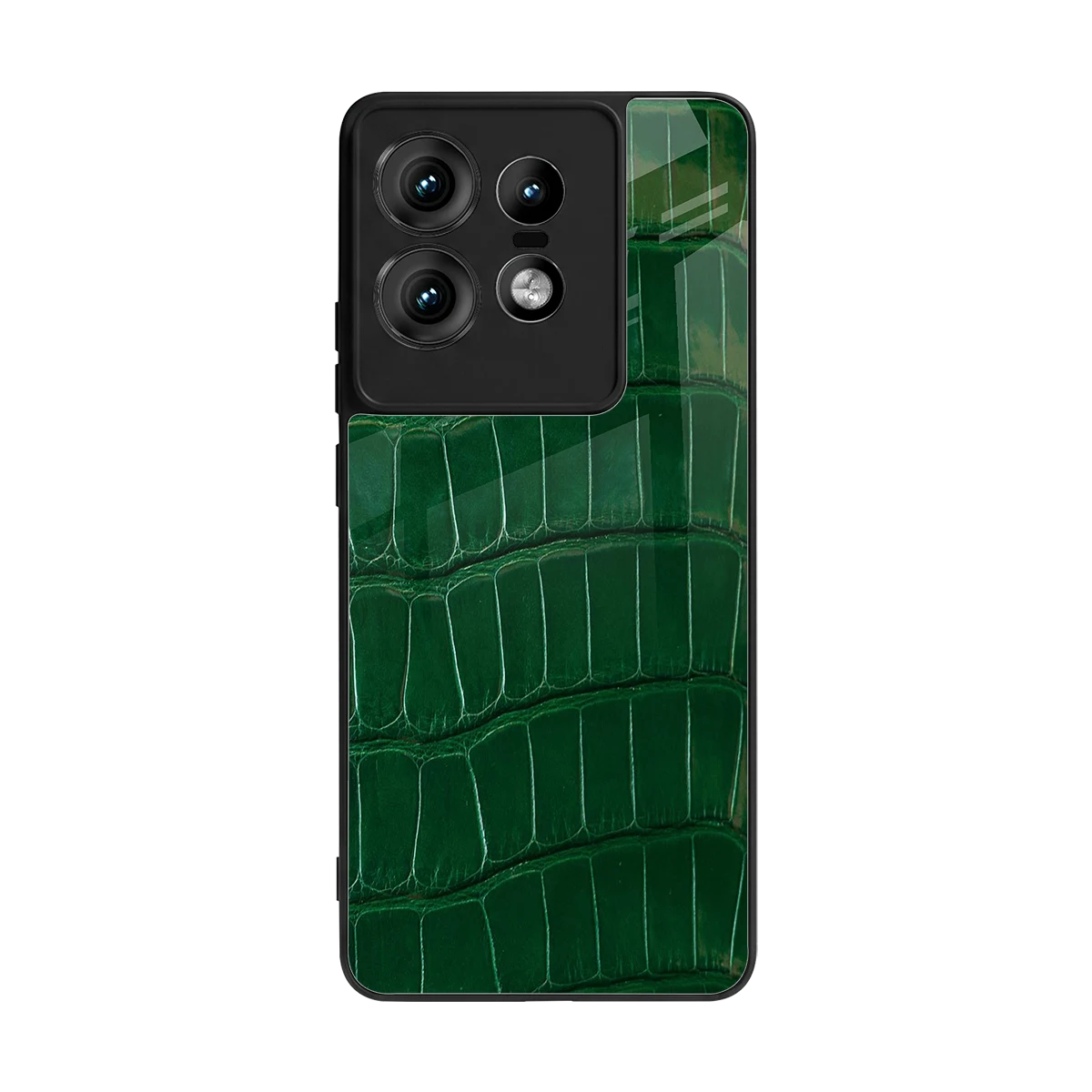 Croco Green back phone cover | glass case for motorola edge 50 pro