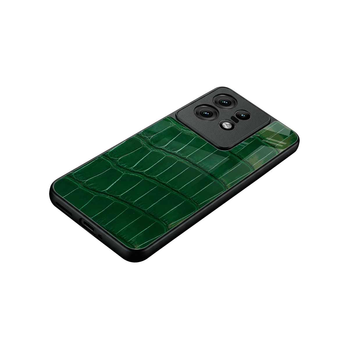 Croco Green stylish phone case for motorola edge 50 pro | glossy glass and slim fit